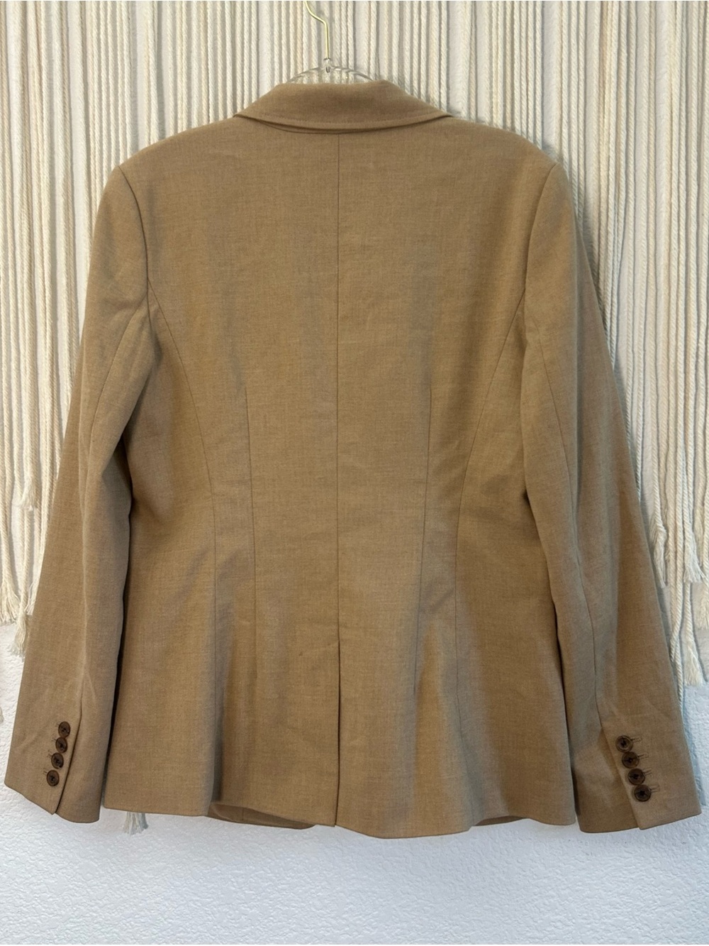 Chelsea 28 Classic Women's Tan Blazer Jacket - Tailored Two-Button - Picture 11 of 16